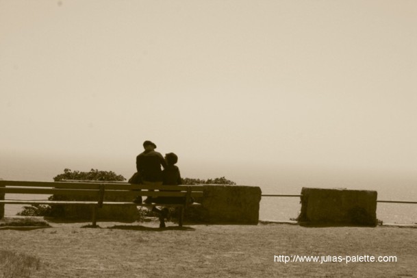 Retro couple on a beach